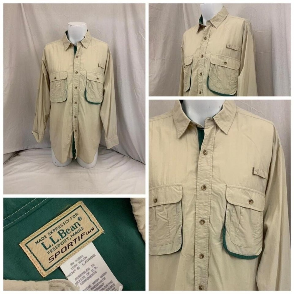 LL Bean x Vintage Shirt LARGE. Collaboration with Sportif.